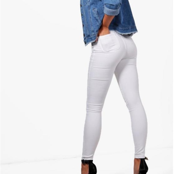 NWT White High Rise Stretch Skinny Jeans - Picture 2 of 2